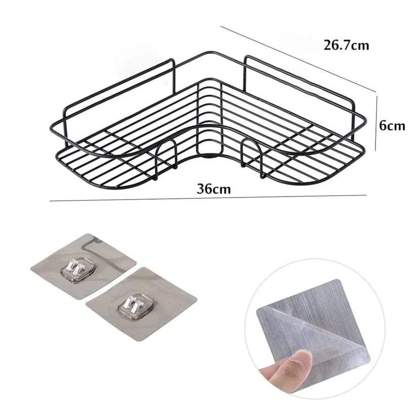 Space saving Metal Corner Rack For Bathroom & Kitchen
