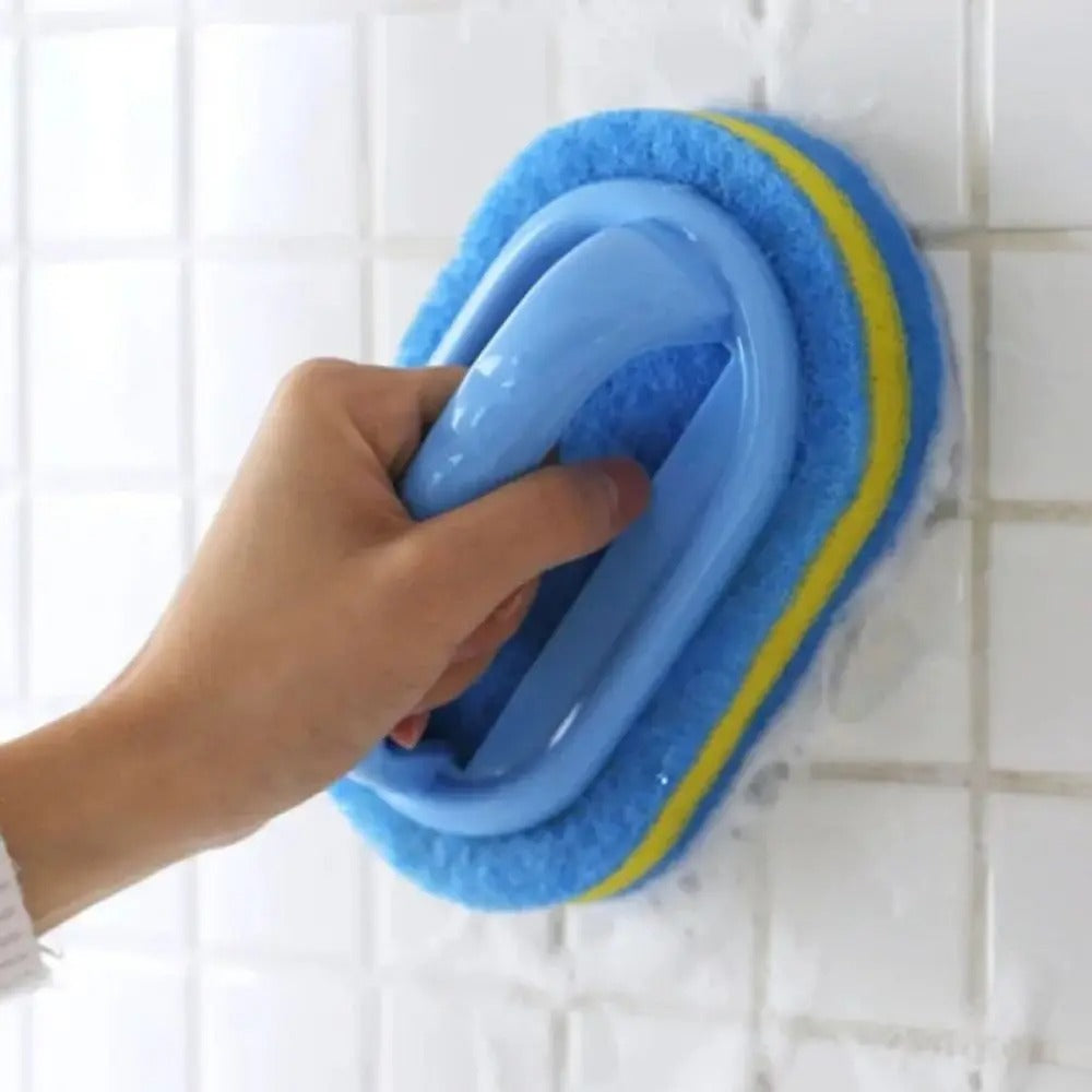 Plastic Cleaning Sponge Brush With Handle