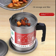 1.7L Stainless Steel Oil Filter Pot with Strainer