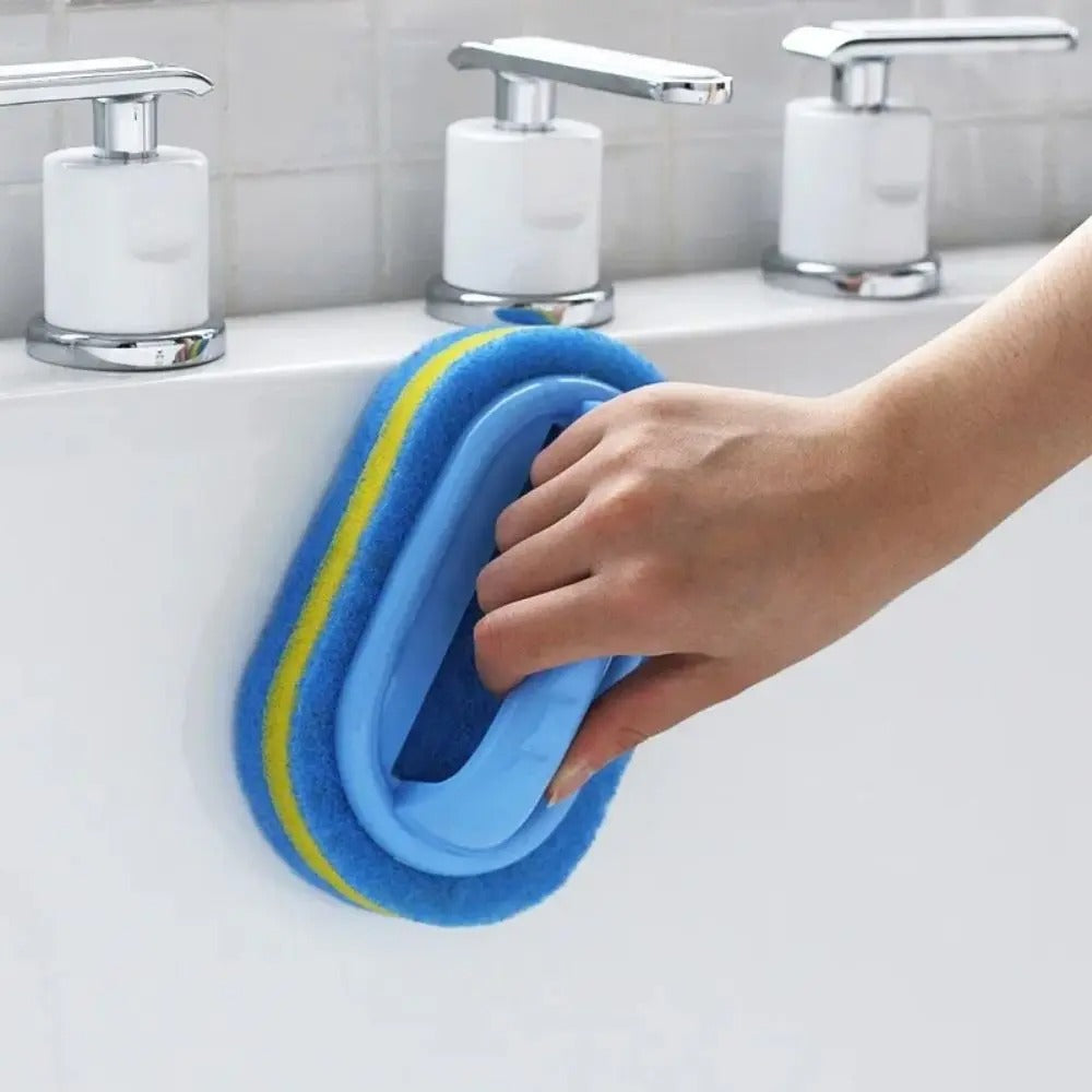 Plastic Cleaning Sponge Brush With Handle