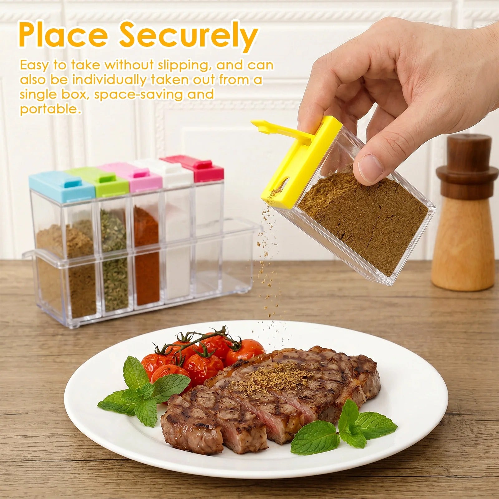 6Pcs Spice Jars with Tray