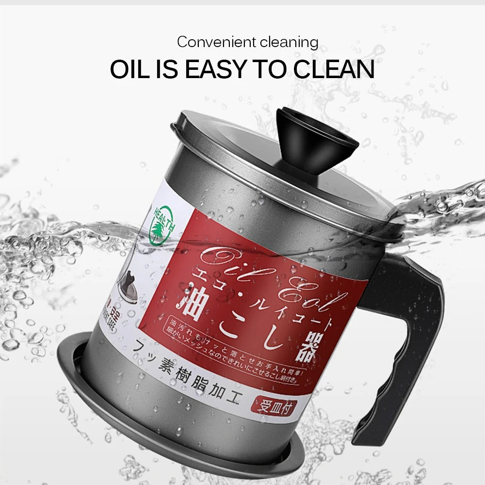 1.7L Stainless Steel Oil Filter Pot with Strainer