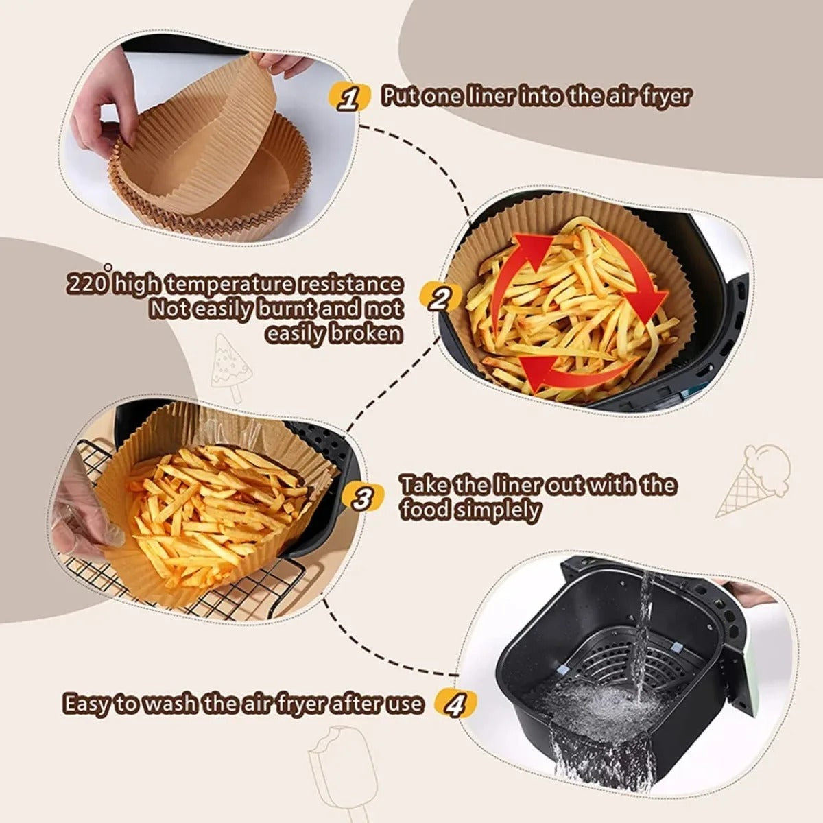 Air Fryer Disposable Paper (pack of 50)