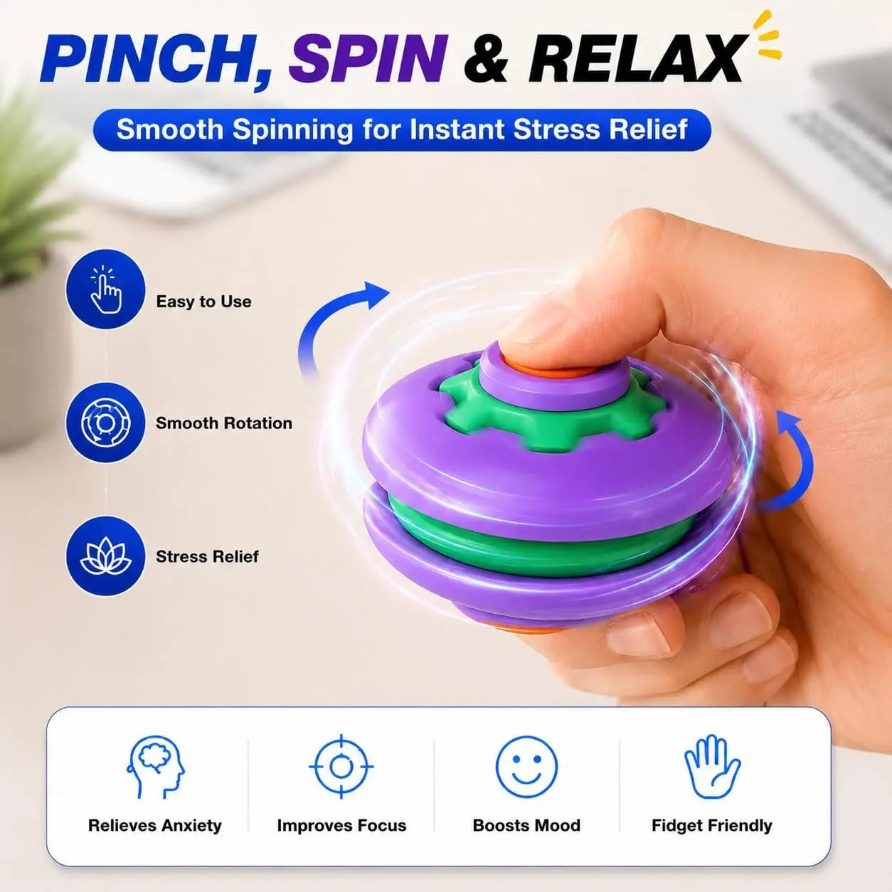3D Gear Fidget Spinner Ball