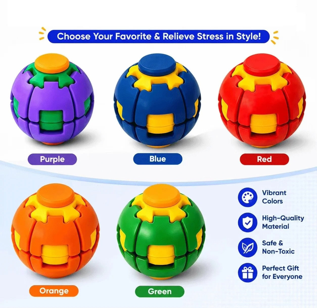 3D Gear Fidget Spinner Ball