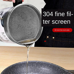 1.7L Stainless Steel Oil Filter Pot with Strainer