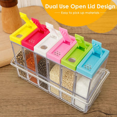6Pcs Spice Jars with Tray