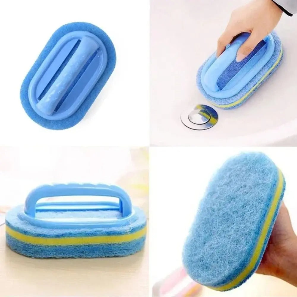 Plastic Cleaning Sponge Brush With Handle