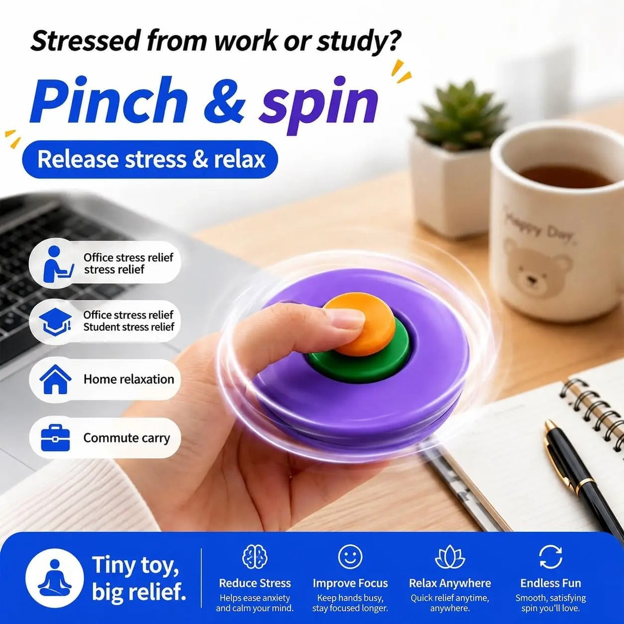 3D Gear Fidget Spinner Ball