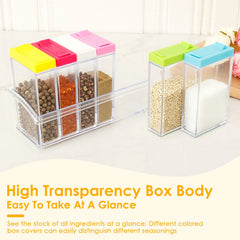 6Pcs Spice Jars with Tray