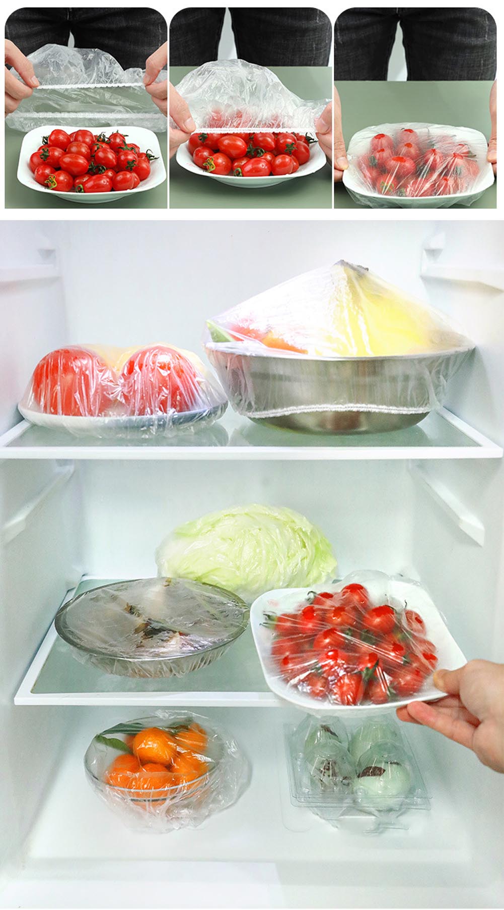 Reusable Elastic Food Covers 100Pcs